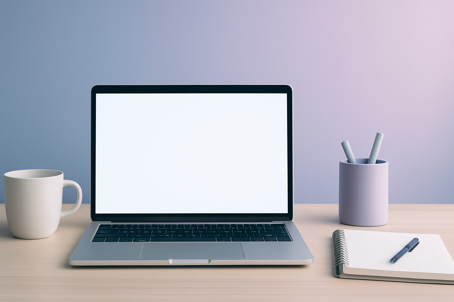 simple computer workspace for learning online income skills